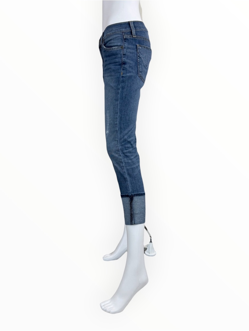 HUDSON Blue Denim Cuffed Ankle Leg Muse Skinny Jeans Size 26 - Picture 2 of 11
